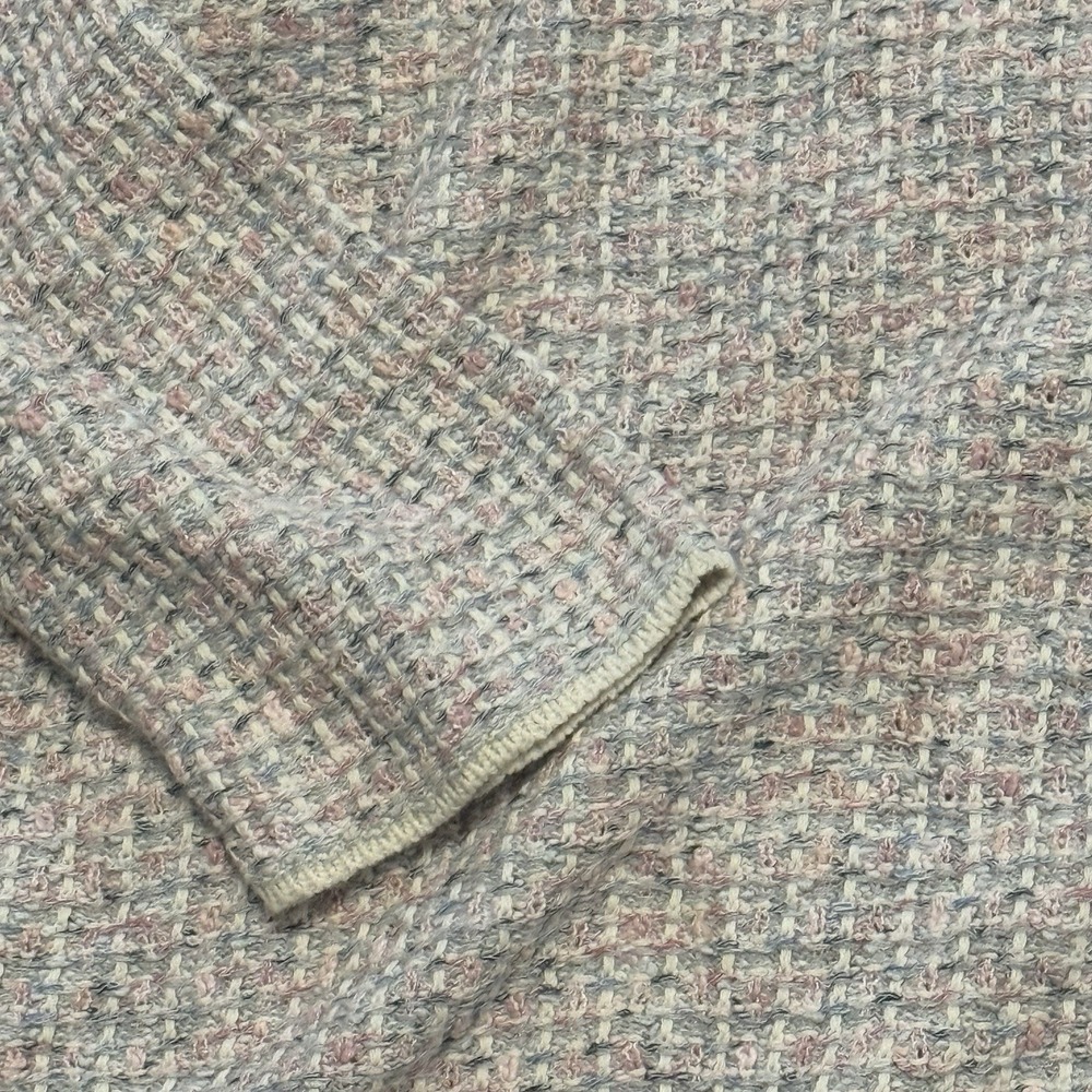 J Jill Sweater Cardigan Pink Gray Girly Spring Knit Pockets Size 3X New - Picture 9 of 9